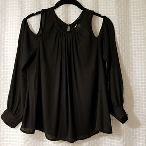 NWT Forever21 Black Cold Shoulder Top